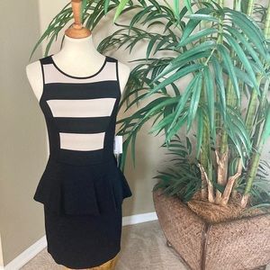 NWT Kenzie Striped Peplum Dress